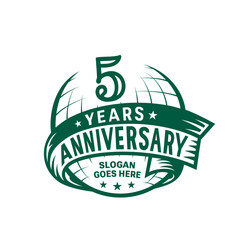 Wall Mural - 5 years anniversary design template. 5th logo. Vector and illustration.