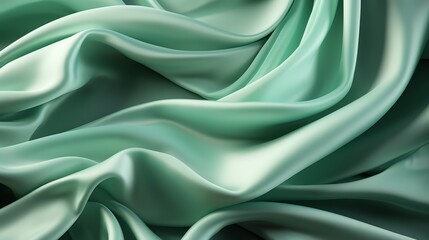 green silk satin fabric abstract background