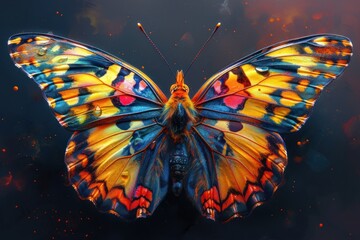 Wall Mural - colorful piece of artwork that resembles a butterfly