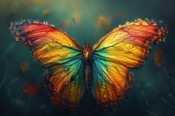 Wall Mural - colorful piece of artwork that resembles a butterfly