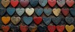 wooden valentine hearts background