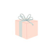 Gift box with bow. Minimalistic design, Valentine's concept, birthday concept