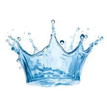 Water Splash Isolated, Water Splash As A Crown, Symmetrical Water Drop Splash