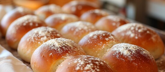 Canvas Print - Deliciously Fresh Bread Rolls: Savor the Irresistible Aroma of Bakery's Freshly Baked Rolls