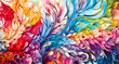 Colorful abstract background with swirls and lines in the form of a flower. 3d rendering