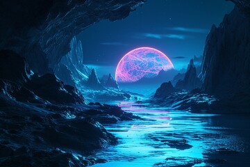 Wall Mural - earth and moon.