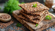 Fresh gluten-free crispbread with flax seed