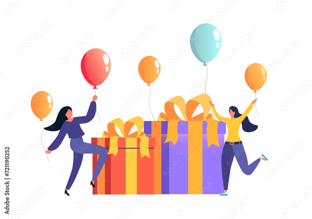 Receiving Promotion Online reward concept. Young group of happy people getting bonuses and ...