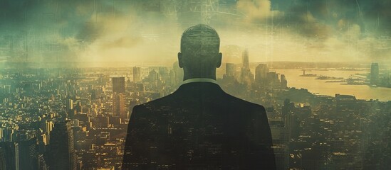 Canvas Print - Quest for Identity: The Mark of a Businessman Unveils Hidden Doubt in This Man's True Self