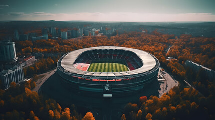 Wall Mural - football stadium drone view