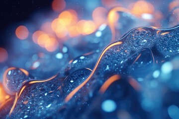 Wall Mural - colorful blue blurry dots at abstract background. 3D rendering