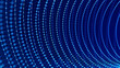 Wave of bright connected dots and lines. Abstract dynamic wave of many points. Digital background. 3D rendering.