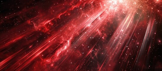 Poster - Red rays and plasma depicted in an abstract image, involving dark matter.