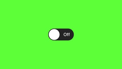 4K motion graphics animation of on and off switch icon on chroma key green screen background.