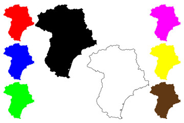  Qinhuangdao city (People's Republic of China, PRC) map vector illustration, scribble sketch Qinhuangdao Prefecture-level city map