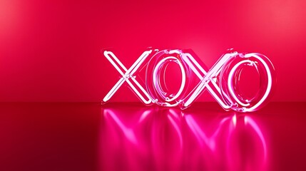Wall Mural - Bright pink neon 