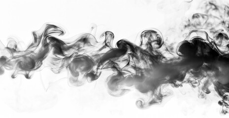 Wall Mural - beautiful swirling gray smoke. smoke effect texture overlays on transparent background. png