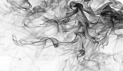 Wall Mural - beautiful swirling gray smoke. smoke effect texture overlays on transparent background. png