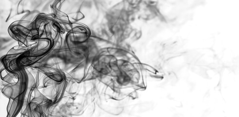 Wall Mural - beautiful swirling gray smoke. smoke effect texture overlays on transparent background. png
