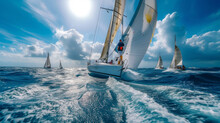 Sailing Regatta Competition In Sea