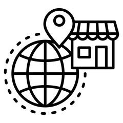 geographic expansion icon element for design