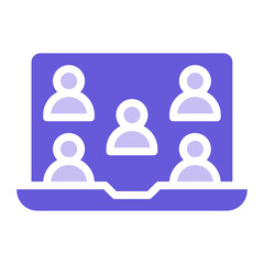 Poster - Meeting on Laptop Icon of Work from Home iconset.