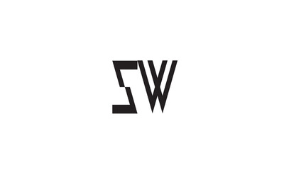 SW, WS, S, W Abstract Letters Logo Monogram	