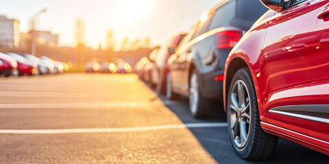 Car parked at outdoor parking lot