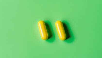 Sticker - Two yellow pills on a green background