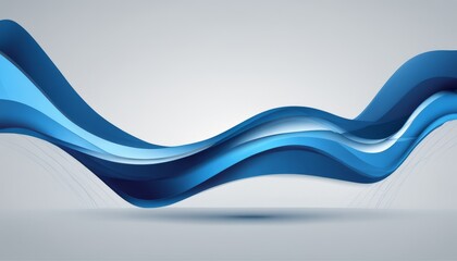 Wall Mural - A blue and white wave with a blue line in the center