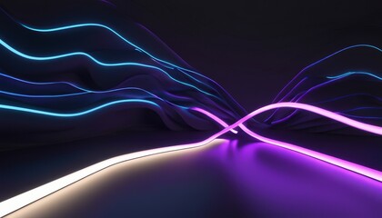 Sticker - A purple and blue light tunnel