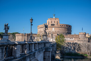 Wall Mural - St. Angelo Bridge in Rome, Italy