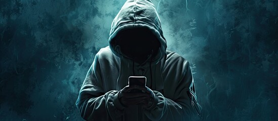 A hacker illuminated by the glow of data streams in a dimly lit room.