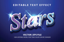 Vector Text Effect Editable Stars Typography Shiny Font Template Background