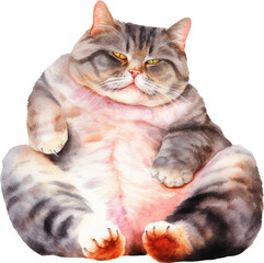 Aufkleber - Funny chubby cat created with Generative AI technology