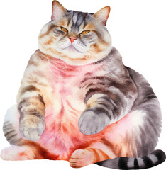 Aufkleber - Funny chubby cat created with Generative AI technology