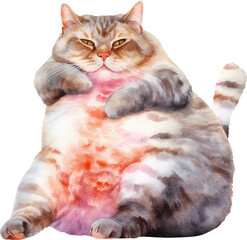 Aufkleber - Funny chubby cat created with Generative AI technology