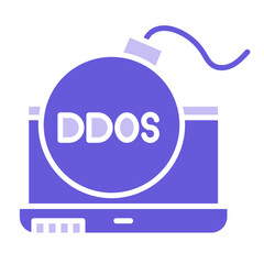 Canvas Print - Ddos Icon of Cyber Security iconset.