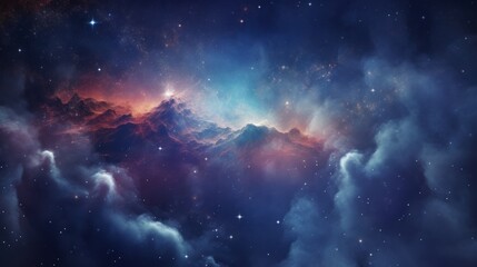 Wall Mural - Space background with realistic nebula and shining stars. Neural network AI generated art