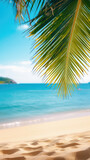 Fototapeta Morze - Beautiful tropical beach and sea with coconut palm tree for travel and vacation