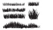 Collection of random hand drawn scribble of grass, shape, grass shapes vector set