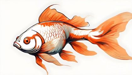 Wall Mural - Beautiful Isolate Goldfish