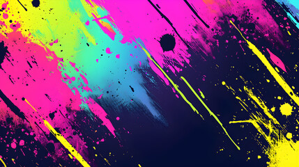 Wall Mural - Abstract background with bright colors, free pattern in punk style.