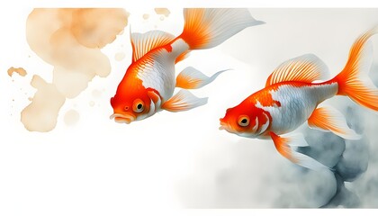 Wall Mural - Beautiful Isolate Goldfish