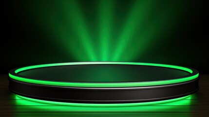 Sticker - Green light round podium UHD Wallpaper