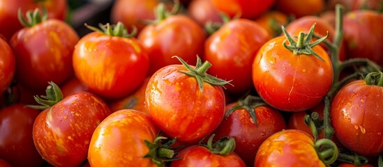 Sticker - Vibrant Homegrown Red Tomato Harvest from Fresh Garden Delights