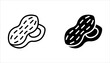 © NAPISAH - Peanut icon set. Outline of peanut vector icon for web design on white background