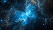 A hypnotic cerulean nebula expanding in the cosmos