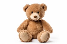 Brown Teddy Bear On White Background