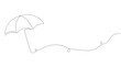 An umbrella in the style of line art, one continuous line in the style of line art